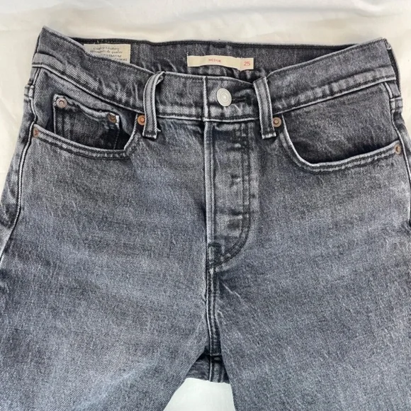 Levis High Waist Skinny Jean Black Wash Women’s Size 25 VINTAGE - Picture 5 of 16